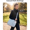 image:imageBAGSMART Puffy Insulated Lunch Bag Lightweight Large 14L Double Deck Lunch Box for Women Soft Cooler Tote for Office Work Travel Camping with Stretch Side Pockets Fits 40 oz Bottle PinkBlack