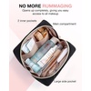 image:imageBAGSMART Puffy Makeup Bag Wide Opening Cosmetic Organizer Soft WaterResistant Travel Toiletry Pouch for Women for Purse Compact amp Spacious01Black