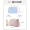 image:imageBAGSMART Puffy Makeup Bag Wide Opening Cosmetic Organizer Soft WaterResistant Travel Toiletry Pouch for Women for Purse Compact amp Spacious01Pink