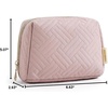 image:imageBAGSMART Puffy Makeup Bag Wide Opening Cosmetic Organizer Soft WaterResistant Travel Toiletry Pouch for Women for Purse Compact amp Spacious01Pink