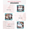 image:imageBAGSMART Puffy Makeup Bag Wide Opening Cosmetic Organizer Soft WaterResistant Travel Toiletry Pouch for Women for Purse Compact amp Spacious01Teal Blue
