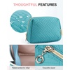 image:imageBAGSMART Puffy Makeup Bag Wide Opening Cosmetic Organizer Soft WaterResistant Travel Toiletry Pouch for Women for Purse Compact amp Spacious01Teal Blue