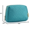 image:imageBAGSMART Puffy Makeup Bag Wide Opening Cosmetic Organizer Soft WaterResistant Travel Toiletry Pouch for Women for Purse Compact amp Spacious01Teal Blue