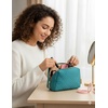image:imageBAGSMART Puffy Makeup Bag Wide Opening Cosmetic Organizer Soft WaterResistant Travel Toiletry Pouch for Women for Purse Compact amp Spacious01Teal Blue