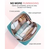 image:imageBAGSMART Puffy Makeup Bag Wide Opening Cosmetic Organizer Soft WaterResistant Travel Toiletry Pouch for Women for Purse Compact amp Spacious01Teal Blue