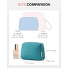 image:imageBAGSMART Puffy Makeup Bag Wide Opening Cosmetic Organizer Soft WaterResistant Travel Toiletry Pouch for Women for Purse Compact amp Spacious01Teal Blue