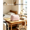 image:imageBAGSMART Puffy Makeup Bag Wide Opening Cosmetic Organizer Soft WaterResistant Travel Toiletry Pouch for Women for Purse Compact amp Spacious02Baby Pink