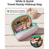 image:imageBAGSMART Puffy Makeup Bag Wide Opening Cosmetic Organizer Soft WaterResistant Travel Toiletry Pouch for Women for Purse Compact amp Spacious02Baby Pink