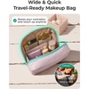 image:imageBAGSMART Puffy Makeup Bag Wide Opening Cosmetic Organizer Soft WaterResistant Travel Toiletry Pouch for Women for Purse Compact amp Spacious02Black