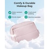 image:imageBAGSMART Puffy Makeup Bag Wide Opening Cosmetic Organizer Soft WaterResistant Travel Toiletry Pouch for Women for Purse Compact amp Spacious02Cherry Red