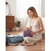 image:imageBAGSMART Puffy Makeup Bag Wide Opening Cosmetic Organizer Soft WaterResistant Travel Toiletry Pouch for Women for Purse Compact amp SpaciousCrimson Purple