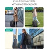 image:imageBAGSMART Rolling Backpack for Women Wheeled Backpack with Packing Cube Travel Back pack with Wheels Carry On Suitcase Bag 17 Inch Large Roller Daypack BlackChampagne
