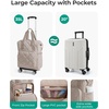 image:imageBAGSMART Rolling Duffle Bag with Wheels 35L Carry on Travel Bag with Detachable Wheels PVC Wet Pocket Duffle Bag with HandleCamel