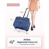 image:imageBAGSMART Rolling Laptop Bag Women 173Inch Quilted Briefcase on Wheels Computer Case for Business Travel WorkNavy Blue