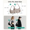 image:imageBAGSMART Shoulder Bag for Women Small Puffer Purses Crossbody Bag  Women Lightweight Fluffy Hobo Handbag with Small Puffy Pouch Adjustable StrapGrey
