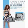image:imageBAGSMART Small Gym Bag With Shoe Compartment amp Wet Pocket Lightweight Sports Travel Duffel Carry On Weekender Overnight Water Resistant Sports Gym Tote for Swimming Yoga Almond OilGrey