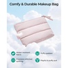 image:imageBAGSMART Small Makeup Bag Elegant Cosmetic Pouch with Tassel Soft WaterResistant Travel Organizer for Women Cosmetics amp Everyday Essentials Pink02Camel