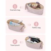 image:imageBAGSMART Small Makeup Bag Elegant Cosmetic Pouch with Tassel Soft WaterResistant Travel Organizer for Women Cosmetics amp Everyday Essentials Pink03Camel1 pcs