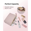 image:imageBAGSMART Small Makeup Bag Elegant Cosmetic Pouch with Tassel Soft WaterResistant Travel Organizer for Women Cosmetics amp Everyday Essentials Pink03Camel1 pcs