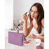 image:imageBAGSMART Small Makeup Bag Elegant Cosmetic Pouch with Tassel Soft WaterResistant Travel Organizer for Women Cosmetics amp Everyday Essentials Pink03Purple1 pcs