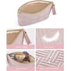 image:imageBAGSMART Small Makeup Bag Elegant Cosmetic Pouch with Tassel Soft WaterResistant Travel Organizer for Women Cosmetics amp Everyday Essentials Pink03Purple1 pcs
