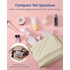 image:imageBAGSMART Small Makeup Bag Elegant Cosmetic Pouch with Tassel Soft WaterResistant Travel Organizer for Women Cosmetics amp Everyday Essentials PinkABeige