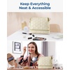 image:imageBAGSMART Small Makeup Bag Elegant Cosmetic Pouch with Tassel Soft WaterResistant Travel Organizer for Women Cosmetics amp Everyday Essentials PinkABeige