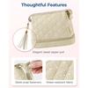 image:imageBAGSMART Small Makeup Bag Elegant Cosmetic Pouch with Tassel Soft WaterResistant Travel Organizer for Women Cosmetics amp Everyday Essentials PinkABeige