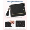 image:imageBAGSMART Small Makeup Bag Elegant Cosmetic Pouch with Tassel Soft WaterResistant Travel Organizer for Women Cosmetics amp Everyday Essentials PinkABlack