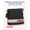 image:imageBAGSMART Small Makeup Bag Elegant Cosmetic Pouch with Tassel Soft WaterResistant Travel Organizer for Women Cosmetics amp Everyday Essentials PinkABlack