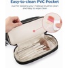 image:imageBAGSMART Small Makeup Bag Elegant Cosmetic Pouch with Tassel Soft WaterResistant Travel Organizer for Women Cosmetics amp Everyday Essentials PinkABlack