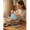 image:imageBAGSMART Small Makeup Bag Elegant Cosmetic Pouch with Tassel Soft WaterResistant Travel Organizer for Women Cosmetics amp Everyday Essentials PinkAiry Blue