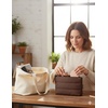 image:imageBAGSMART Small Makeup Bag Elegant Cosmetic Pouch with Tassel Soft WaterResistant Travel Organizer for Women Cosmetics amp Everyday Essentials PinkChocolate Brown