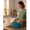 image:imageBAGSMART Small Makeup Bag Elegant Cosmetic Pouch with Tassel Soft WaterResistant Travel Organizer for Women Cosmetics amp Everyday Essentials PinkDeep Teal