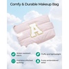 image:imageBAGSMART Small Makeup Bag Elegant Cosmetic Pouch with Tassel Soft WaterResistant Travel Organizer for Women Cosmetics amp Everyday Essentials PinkInitialC