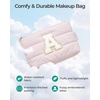 image:imageBAGSMART Small Makeup Bag Elegant Cosmetic Pouch with Tassel Soft WaterResistant Travel Organizer for Women Cosmetics amp Everyday Essentials PinkInitialS