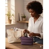 image:imageBAGSMART Small Makeup Bag Elegant Cosmetic Pouch with Tassel Soft WaterResistant Travel Organizer for Women Cosmetics amp Everyday Essentials PinkPlum Purple