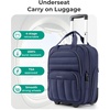 image:imageBAGSMART Small Underseat Carry on Luggage with Wheels 16 inch Small Under Seat Luggage Lightweight Travel Suitcase for Women Navy BlueBlue