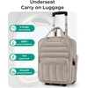 image:imageBAGSMART Small Underseat Carry on Luggage with Wheels 16 inch Small Under Seat Luggage Lightweight Travel Suitcase for Women Navy BlueBrown