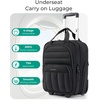 image:imageBAGSMART Small Underseat Carry on Luggage with Wheels 16 inch Small Under Seat Luggage Lightweight Travel Suitcase for Women Navy BlueDeep Black