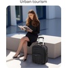 image:imageBAGSMART Small Underseat Carry on Luggage with Wheels 16 inch Small Under Seat Luggage Lightweight Travel Suitcase for Women Navy BlueDeep Black