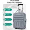 image:imageBAGSMART Small Underseat Carry on Luggage with Wheels 16 inch Small Under Seat Luggage Lightweight Travel Suitcase for Women Navy BlueGrey