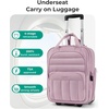 image:imageBAGSMART Small Underseat Carry on Luggage with Wheels 16 inch Small Under Seat Luggage Lightweight Travel Suitcase for Women Navy BluePurple