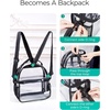 image:imageBAGSMART Stadium Approved Clear Bag 12x6x12 Double Deck Lunch Box Convertible to Backpack Waterproof PVC PinkCamel