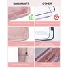 image:imageBAGSMART TSA Approved Toiletry Bag 3 Pack Clear Makeup Cosmetic Bag Organizer Quart Size Travel Bag for Toiletries Carryon Travel Accessories Essentials  PinkPink