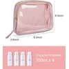 image:imageBAGSMART TSA Approved Toiletry Bag 3 Pack Clear Makeup Cosmetic Bag Organizer Quart Size Travel Bag for Toiletries Carryon Travel Accessories Essentials  PinkPink
