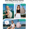 image:imageBAGSMART Tennis Gym Bag for Women 3in1 Sports Duffle Sling Backpack  40oz Tumblers Bag Converts to Travel Duffle Court Backpack or Crossbody Sling for 2 RacketsPaddles 156 Laptop amp ShoesHSand Brown