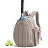 image:imageBAGSMART Tennis Gym Bag for Women 3in1 Sports Duffle Sling Backpack  40oz Tumblers Bag Converts to Travel Duffle Court Backpack or Crossbody Sling for 2 RacketsPaddles 156 Laptop amp ShoesHSand Brown