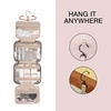 image:imageBAGSMART Toiletry Bag Travel Bag with Hanging Hook Waterresistant Makeup Cosmetic Bag Travel Organizer for Accessories Shampoo Fullsize Container Toiletries Black MediumBlue Ditsy Floral