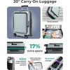 image:imageBAGSMART Top Opening Carry On Luggage 22x14x9 Airline Approved with TSA Lock Expandable 20 Inch Deep Compartment Hard Shell Suitcases with Double Spinner Wheels PurpleSage Green